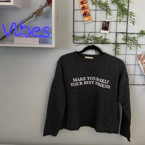 Gray long sleeve sweater